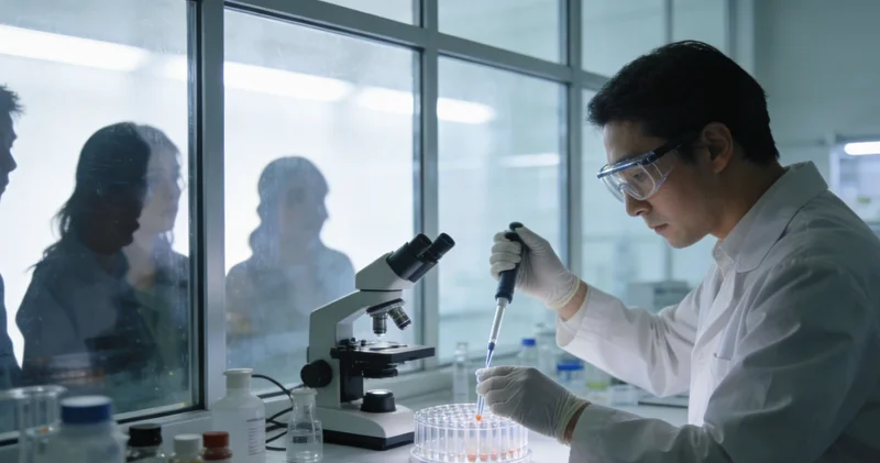 实验室技术人员正在操作高通量测