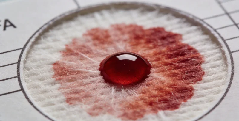 医生在办公室内向咨询者讲解检测