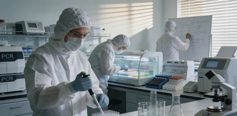 传统实验室细菌培养过程示意