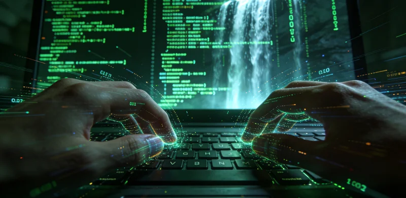 显示基因序列数据的屏幕与一份清