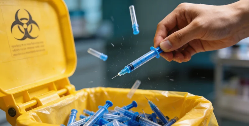 技术人员在PCR实验室内进行样