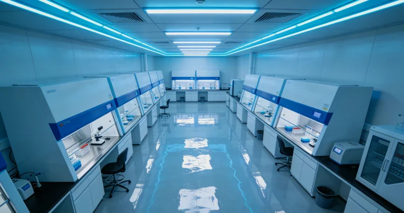 专业技术人员在实验室内操作先进