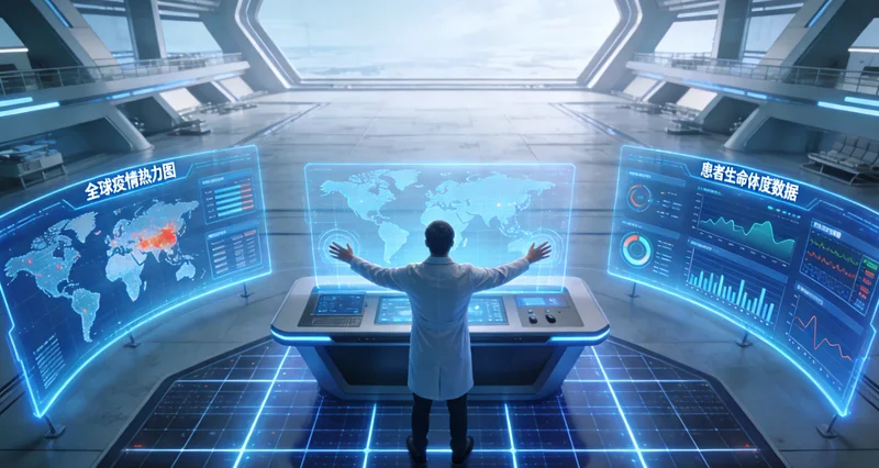 高科技基因测序实验室内部工作场