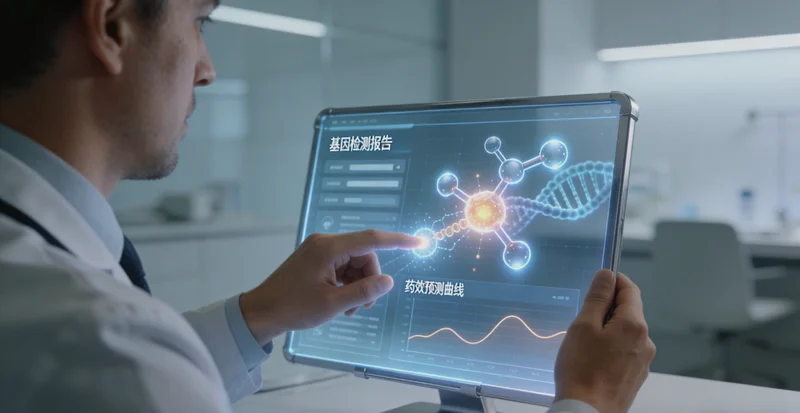 高科技基因测序实验室内部工作场