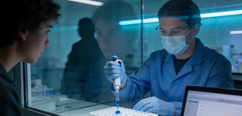 实验室内的高通量基因测序仪正在