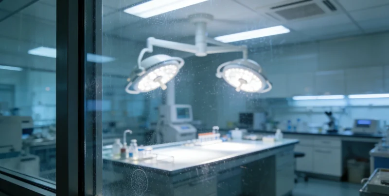 乌兰察布某医疗实验室内部，穿着