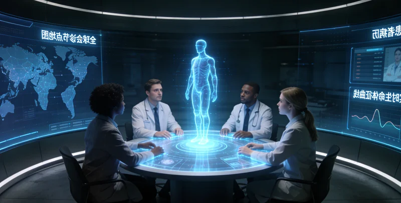 宣威家庭成员观察患者眼睛和皮肤