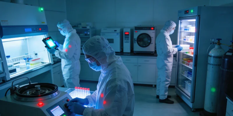 专业实验室内部与检测设备,体现