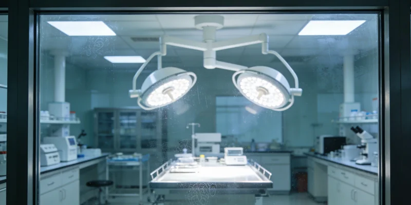 专业的医学实验室内部,技术人员