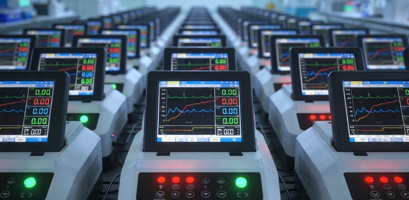 展示高通量测序仪与屏幕上滚动的