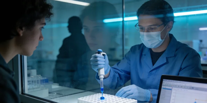 展示病毒基因检测原理的科普示意