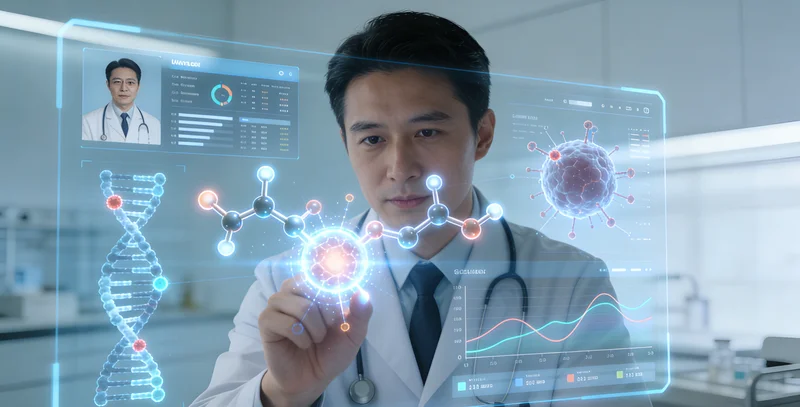 白城家庭与医生共同查看基因检测