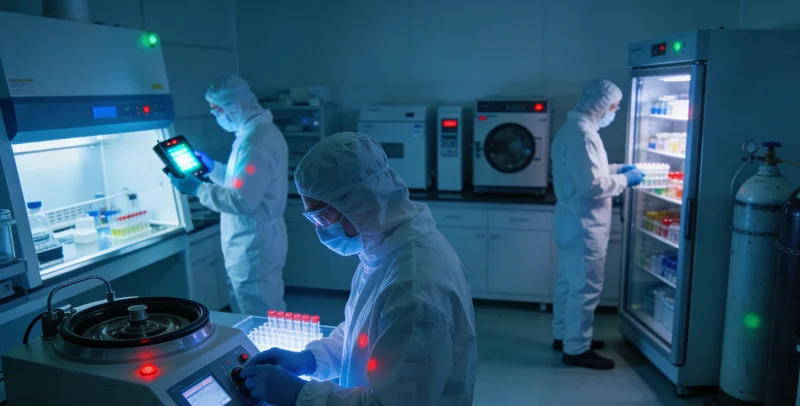 技术人员在实验室内操作高通量测