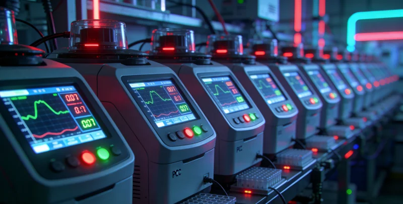 一个放大的DNA双螺旋结构抽象