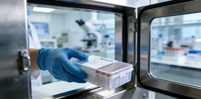 临床医生手持基因检测报告，正向