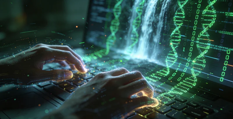 高科技基因测序实验室内部工作场