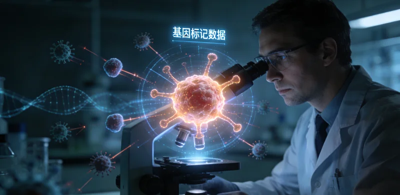 高科技基因测序实验室内部工作场