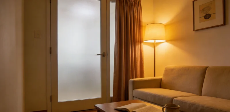 一位市民正在与家人查看健康报告