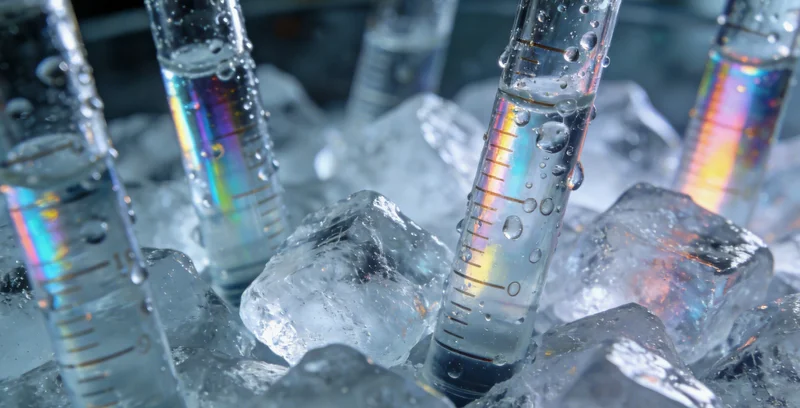 医生在诊室内,正指着检测报告与