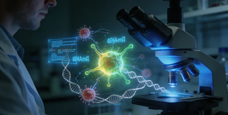 现代化基因测序实验室内部工作场