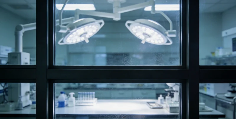 一位医生在实验室分析脑脊液样本