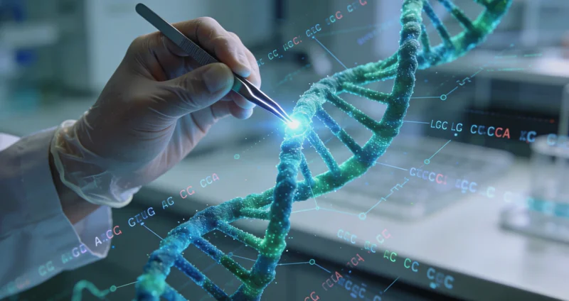 实验室技术人员进行基因测序数据