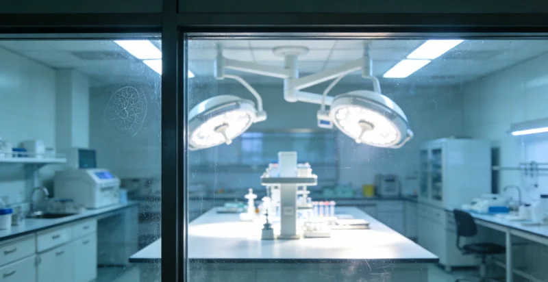 医生正在操作精密的分子检测仪器