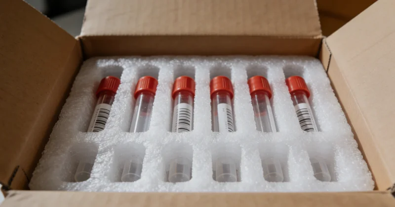 幸福的一家三口拿着健康报告，在