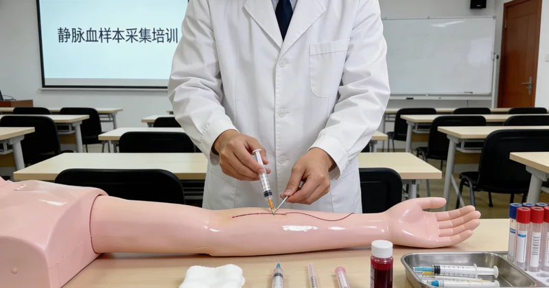 桂林护士为检测者进行静脉血样本