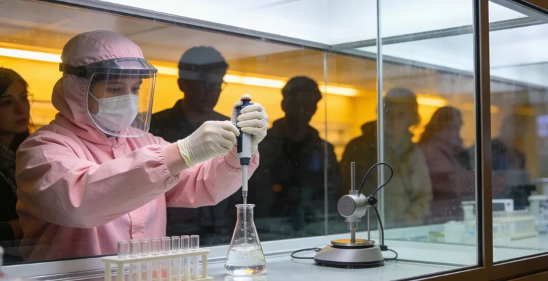 专业检测人员在实验室内进行基因