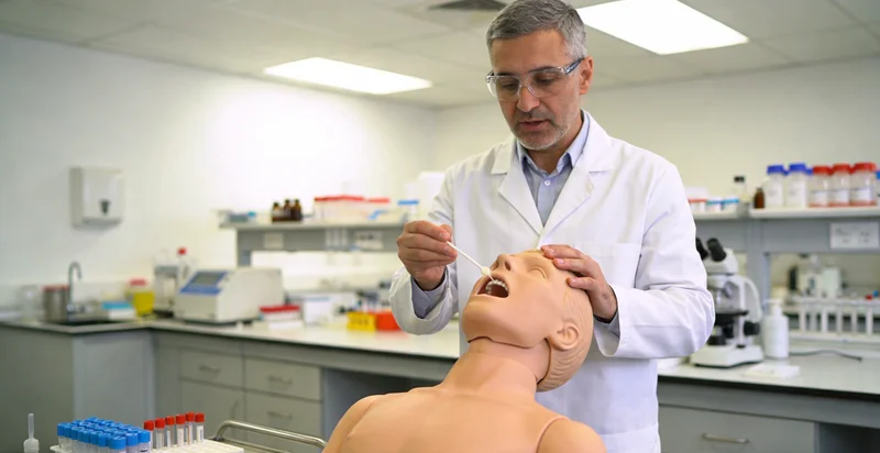 广州护士使用口腔拭子进行无创基