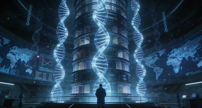 高科技基因测序实验室内部工作场