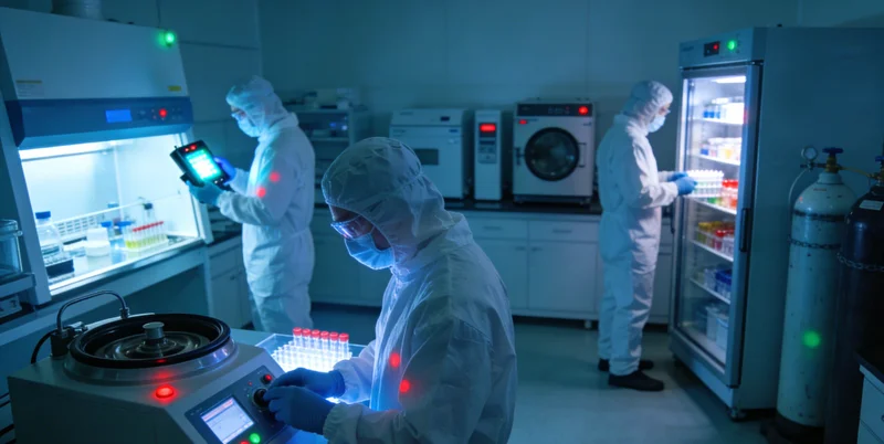 一位医生正在分析复杂的基因检测