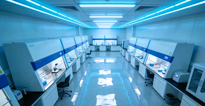 现代化实验室内，技术人员正在进