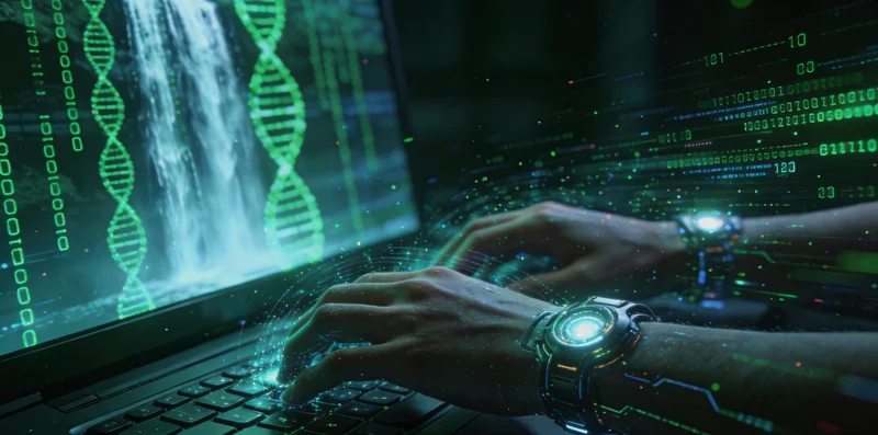 高科技基因测序仪器正在工作中,