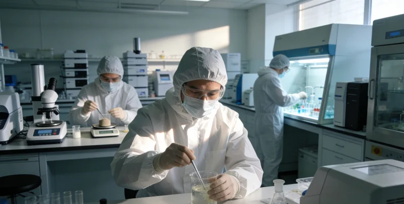 一位医生在灯光下认真分析脑脊液