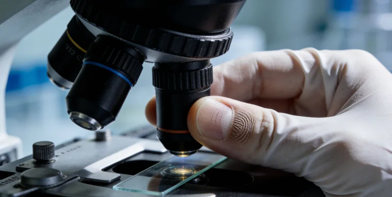 生物信息分析师在电脑前进行数据