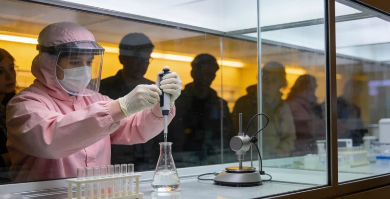 先进的基因测序实验室内部,仪器