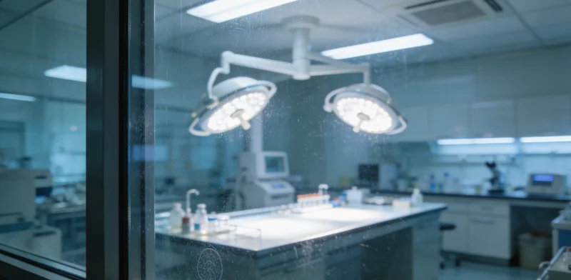 实验室中，高科技的高通量测序仪