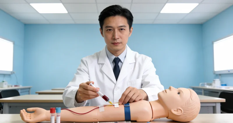 杭州医院护士进行静脉血采样用于