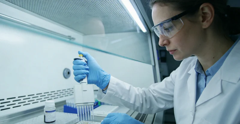 高科技基因测序实验室内部工作场