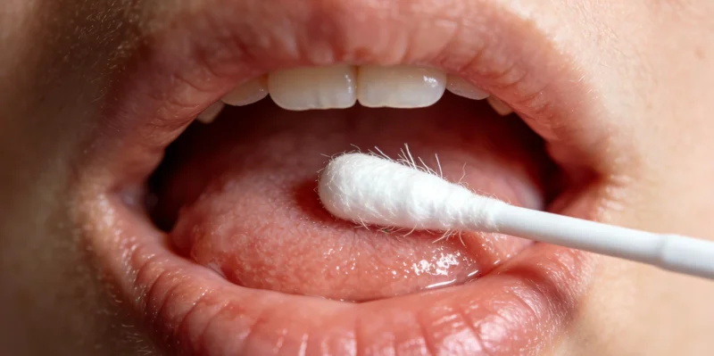 一位市民正在电脑前浏览不同检测