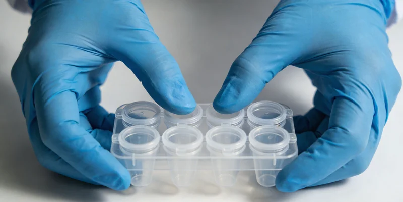 技术人员在生物安全柜内处理检测