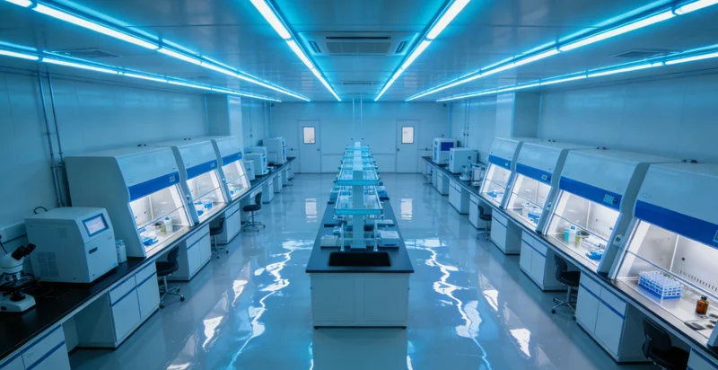 高科技实验室中基因测序仪正在运