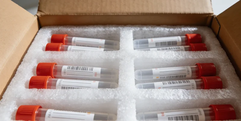 家庭场景中摆放着基因检测采样盒