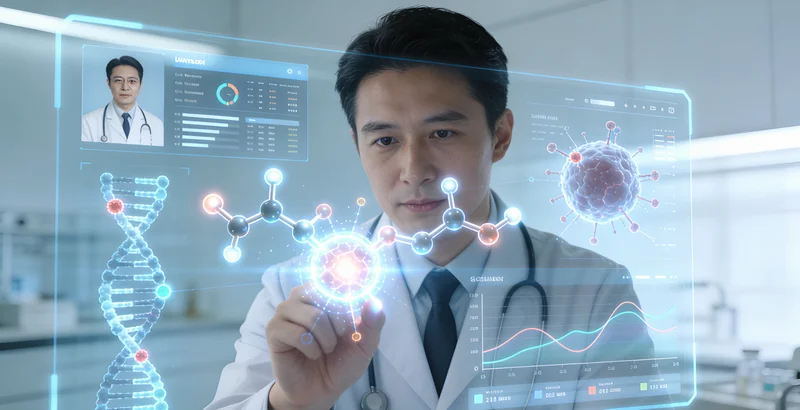 张家口家庭与医生共同查看基因筛