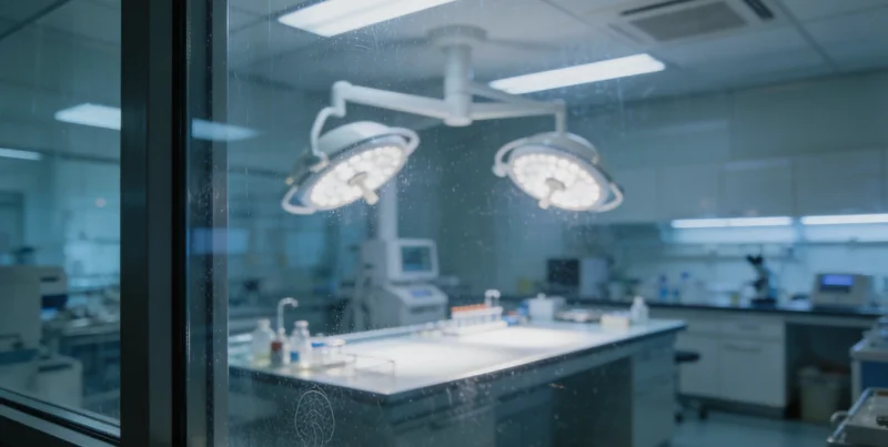 实验室环境中，高科技测序仪正在