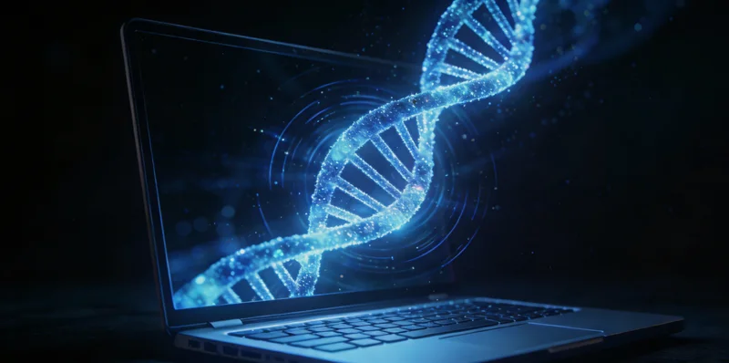 DNA双螺旋与流动的RNA分子