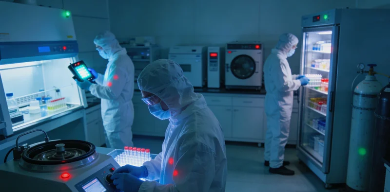 现代化基因检测实验室内部，技术