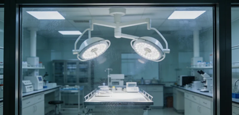 高科技医学实验室内部,技术人员